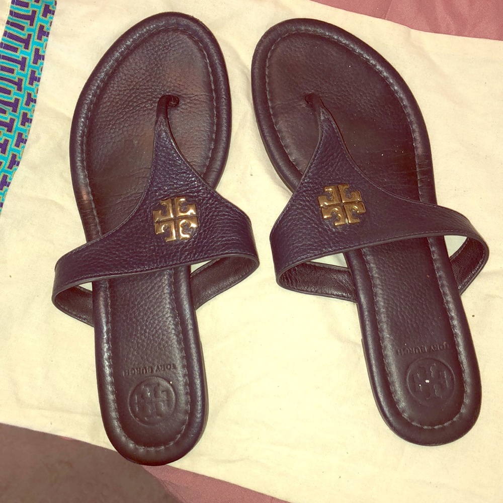 Tory Burch Navy Flat Thong Sandal